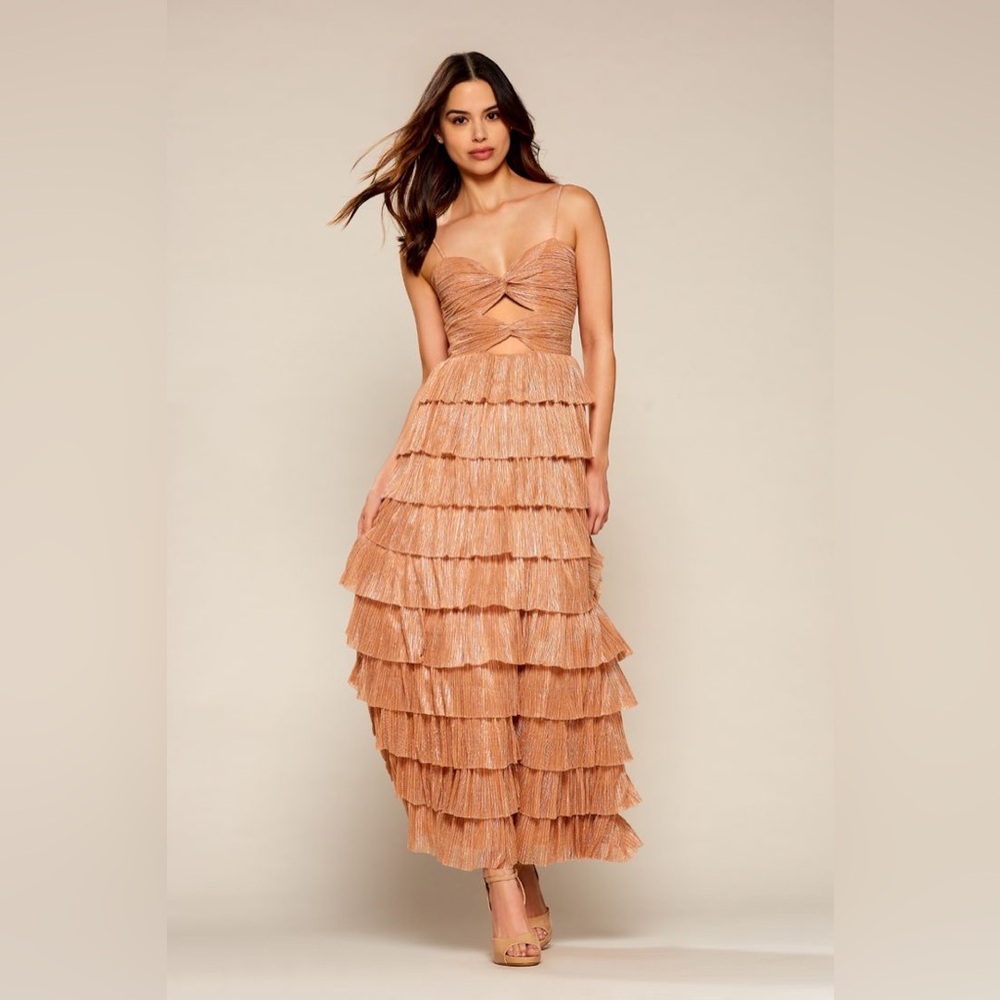Gianni bini metallic plisse dress size Small 2US